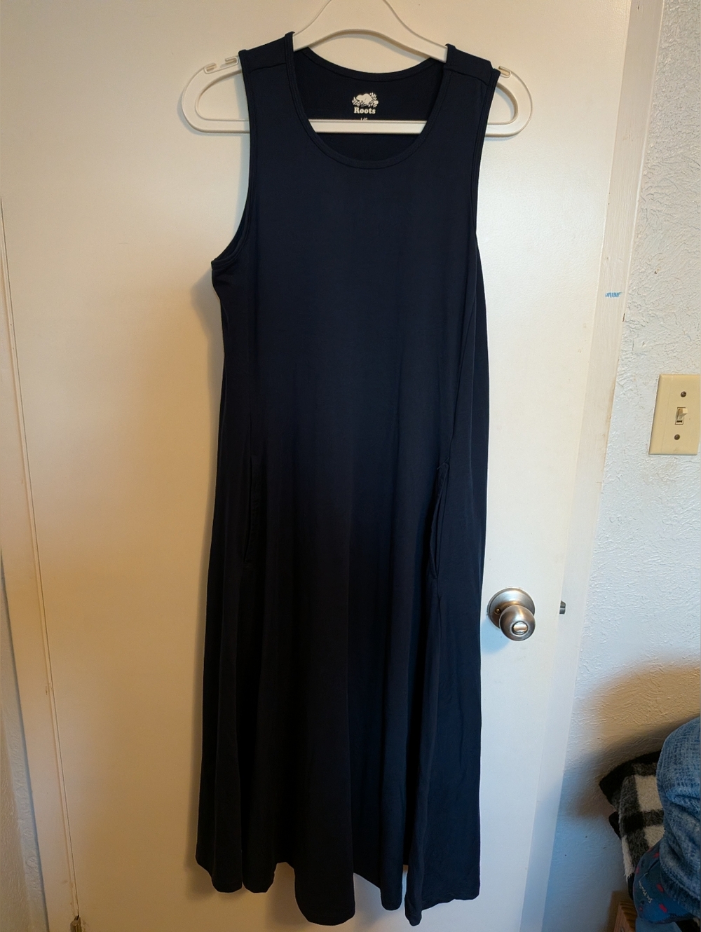EUC Roots Renew Knit Tank Midi Dress - Large - Navy Blue